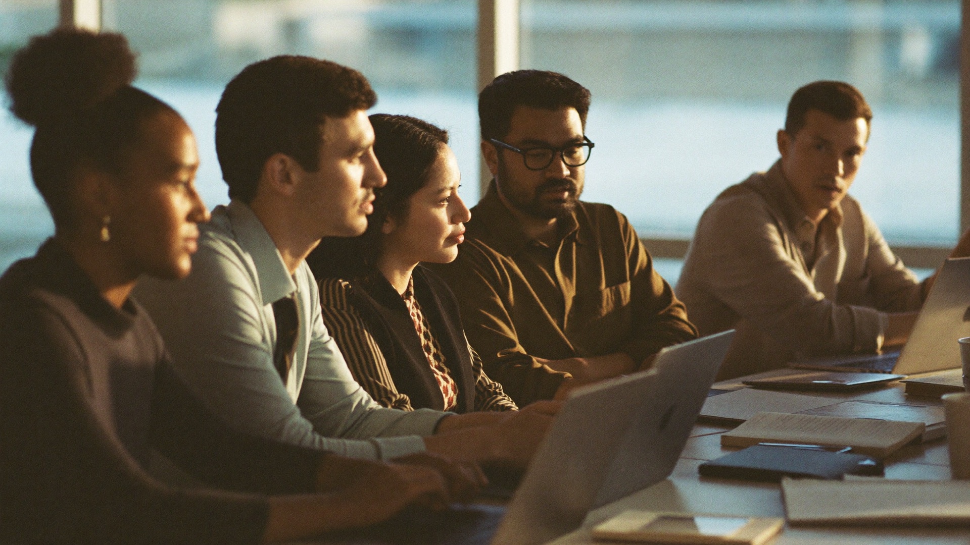 A diverse team working together